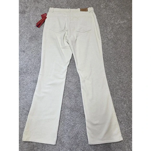 Chaps Denim Womens Corduroy Pants Vintage Ivory Stretch St Leg Size 6 NWT 286 - Picture 2 of 8
